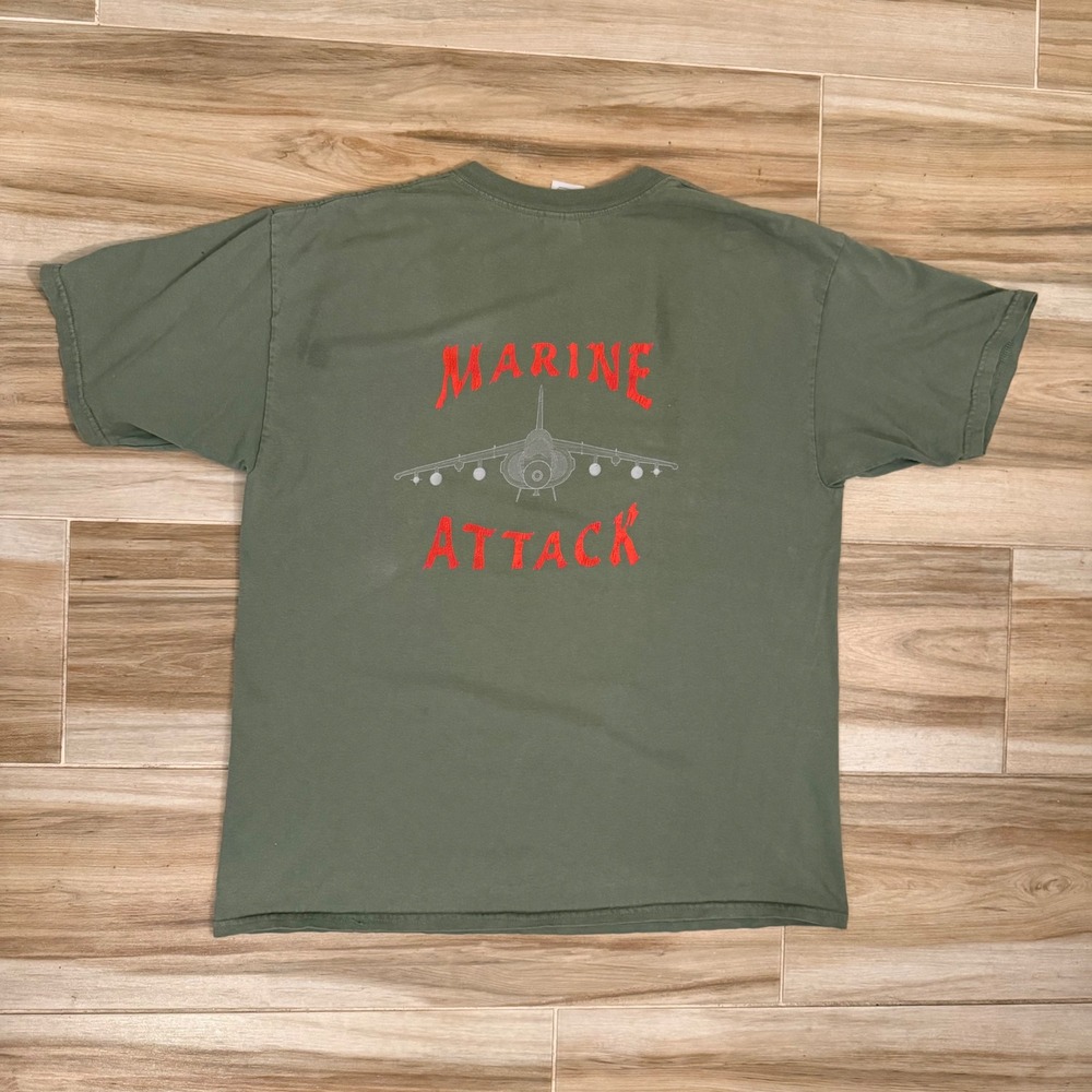 Gildan VMA-223 Bulldogs Marine Attack Harrier Jet T-Shirt XL Green